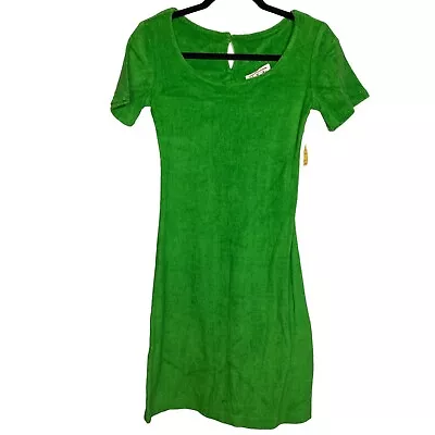 NWT Vintage 70s Talbots Terry Cloth Green Tshirt Dress Cover Up Comfy XS/Small • $29