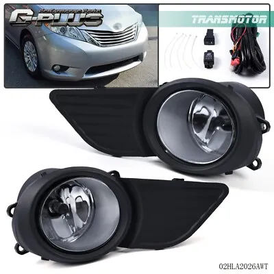 Fit For 11-17 Toyota Sienna Clear Lens Bumper Driving Fog Light W/Switch+Wiring • $29.01