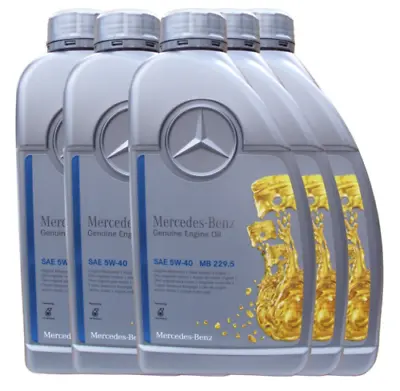 Engine Oil 100% Synthetic Original Mercedes Benz 5W40 5 L MB 229.5 • $77.86