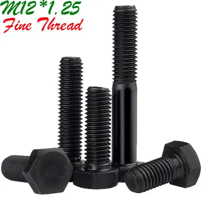 M12 X 1.25 Fine Thread Grade 8.8 Alloy Steel Hex Head Bolts Hexagon Cap Screws • $11.30