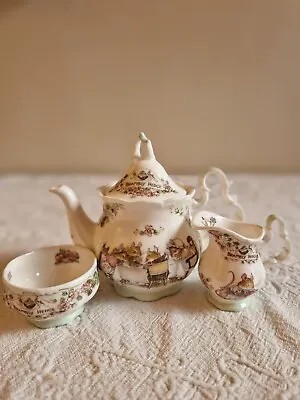 Royal Doulton Brambly Hedge Miniature Teapot Sugar & Cream 'Tea Service'  1st Q • £47.50