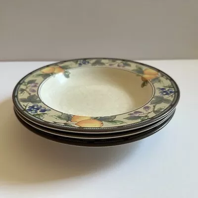 Mikasa Intaglio Garden Harvest Large Rim Soup Bowls Set Of 3 • $10