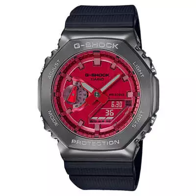 Casio G-shock Gm-2100b-4a Silver/red Steel Bezel  Casioak  A/d Watch • $166.75