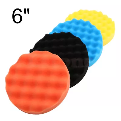 4Pcs 6inch Buffing Polishing Sponge Pads Kit For Car Polisher Buffer • £7.58