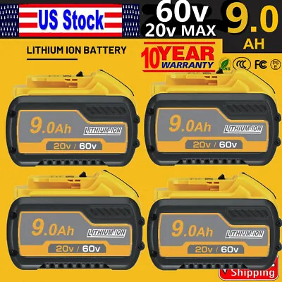 1/4PACK For DEWALT FLEXVOLT 9.0Ah 20V/60V MAX Battery DCB609 DCB606 Replacement • $213