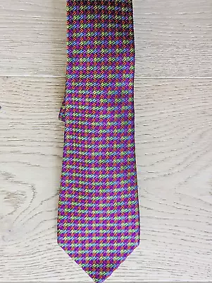 Duchamp London Silk Multicolor Fuschia Orange Green Blue Tie • $54.95