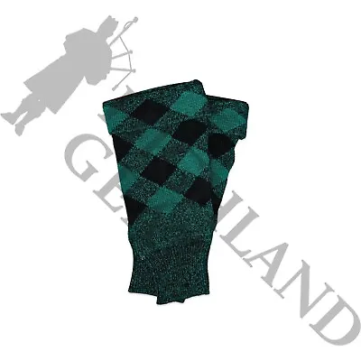 Men's Traditional Scottish Kilt Hose Top Diced Green & Black • $30