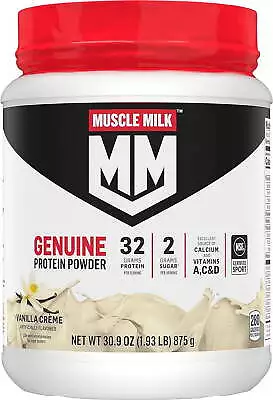 Muscle Milk Genuine Protein Powder Vanilla 32g Protein 1.9lb 30.9oz US • $25.18