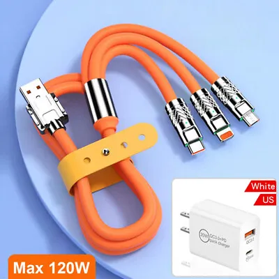 3 In 1 Fast USB Charging Cable Universal Multi Function Cell Phone Charger Cord • $8.99