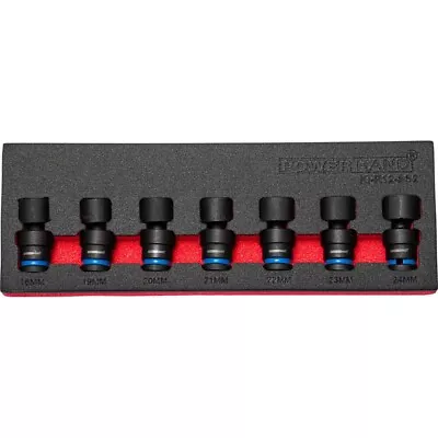 PowerHand 7 Piece 1/2in Drive Shallow Impact UJ Socket Set 18 - 24mm KI-R12-SS2 • £83.70