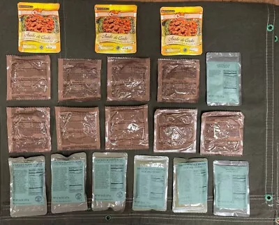 Mix Of 19 Pouches Of MRE Entrees Sides Desserts (First Inspection 2023/2024) • $11.50