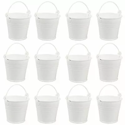 Mini White Plastic Favor Pails Or Buckets - Package Of 24 • $16.78