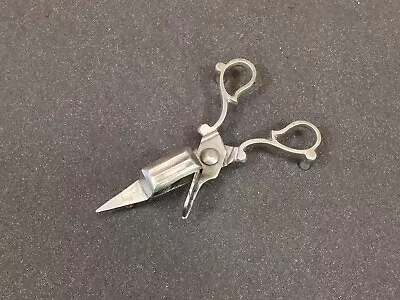 VINTAGE Pewter CANDLE Snuffer WICK Cutter Scissor From Italy Footed • $20