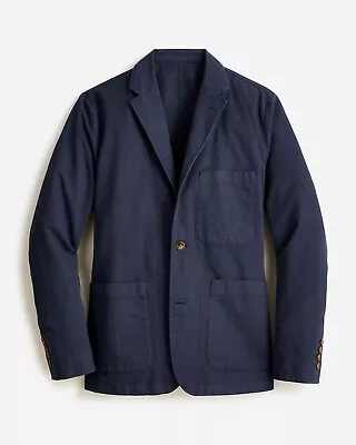 New-men’s J.crew Garment-dyed Cotton-linen Blend Chino Suit Jacket- Size: 42 (l) • $79.99