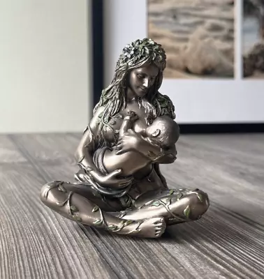 Handcrafted Earth Mother Gaia And Baby Statue Home Decor For New Parents • $24.95