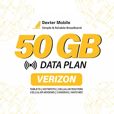 50GB Data Plan On Verizon Network With SIM | Tablet | Hotspot | Router & More • $45