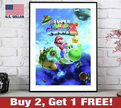 Super Mario Galaxy 2 Poster 18  X 24  Print Game Room Yoshi Wall Art • $13.48