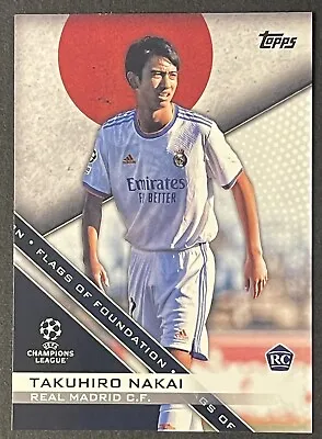 2021-22 Topps UEFA Flags Of Foundation #2 Takuhiro Nakai Real Madrid Rookie • $2.99