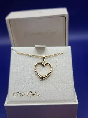 Everlasting Gold 10k Gold Open Heart Pendant Necklace • $24.99
