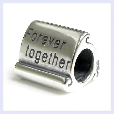 925 Sterling Silver Forever Together Valentine Bead For European Charm Bracelet • $13.98