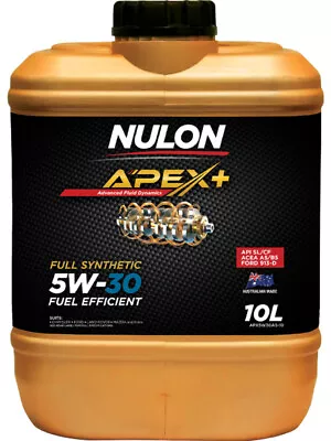 Nulon Apex+ 5W-30 Fuel Efficient Engine Oil 10L Full Synthetic (APX5W30A5-10) • $138.61