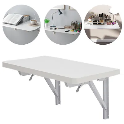 60/80/100cm Folding Wall Mounted Shelf Unit Dining Table Drop Leaf Computer Desk • £20.95
