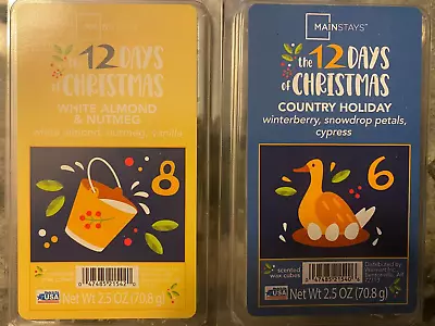 Mainstays 12 Days Of Christmas Wax Melts Country Holiday White Almond & Nutmeg • $11.99