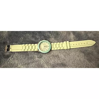 Ladies Darice Silver Tone Mint Green Poly Band Analog Watch F9 • $9.99