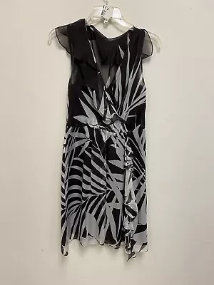 Milly Palm Leaf Print Silk Dress Floral Sleeveless Size 6 • $8