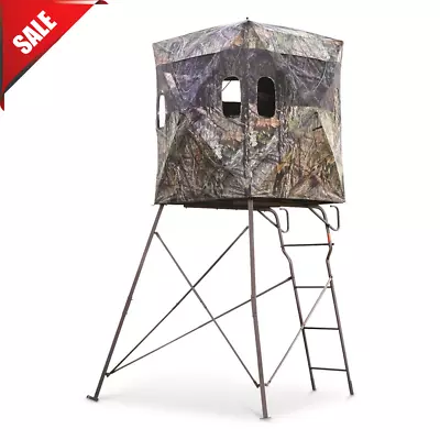 New Sturdy Guide Gear 4x4 6' Tripod Hunting Tower And Blind Mossy Oak Camo • $409.29