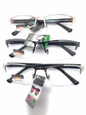 Progressive Multifocal Reading Glasses For Men Blue Light Blocking Titanium Arm  • $15.99