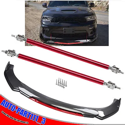 For Dodge Durango SRT Carbon Fiber Black Red Front Bumper Lip Spoiler Splitter • $79.99