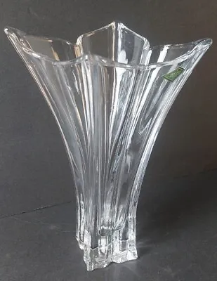 Vintage Shannon Crystal (Designs Of Ireland) Floral Tulip Vase. Clear10.5  Tall • $29.98