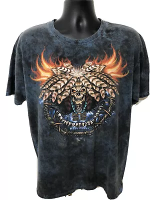 Vintage Easyriders Native American Cycle Magazine T-Shirt S L Voodoo Skull A11 • $99.99