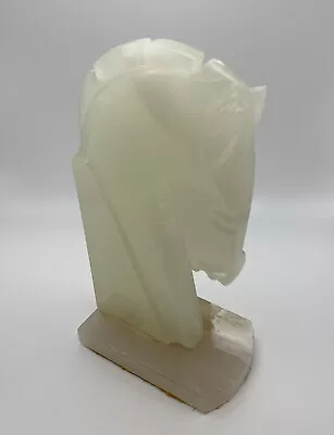 Vintage Carved White Alabaster Marble Stone Horse Head Bookend Mid-Century • $14