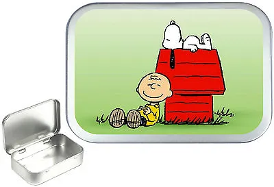 £4.90 • Buy Snoopy .Silver Hinged Tobacco Tin, Sewing Box. Storage , Pocket Tin 1oz & 2oz