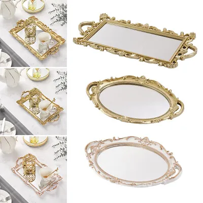 £11.94 • Buy Decorative Glass Mirrored Tray Tealight Candle Holder Plate Vanity Perfume Tray