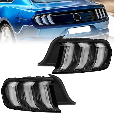 1 Pair Tail Lights For 2018-2022 Ford Mustang Sequential Turn Signal Smoke Clear • $305.96