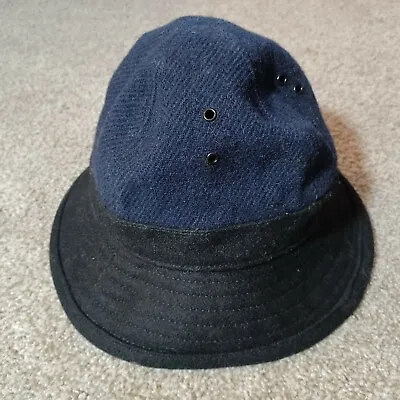 Vintage Woolrich Nay Blue/Black Bucket Hat Men's Small Wool Blend Made In USA • $32