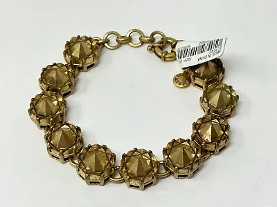 New J CREW Spikey Goldtone Rhinestone Inset 7-7.75  Bracelet • $24