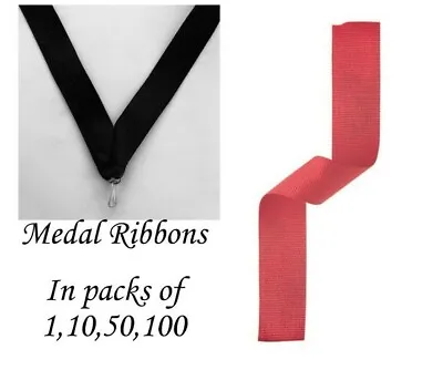 Red Medal Ribbons With Clip Woven In Packs Of 11050100 • £3.32
