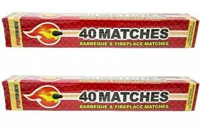 2pk ProTouch Strike Now WOODEN LONG MATCHES 40 Sticks 11  Wood On Bbq Fireplace • $4.29