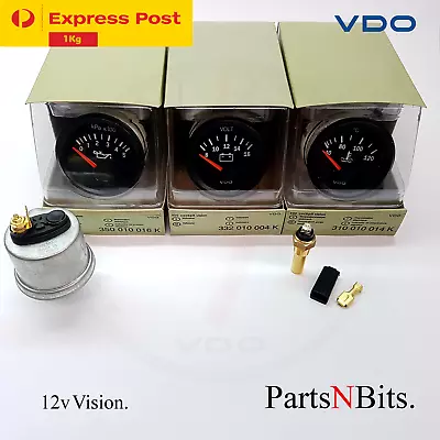 VDO COCKPIT VISION 12v GAUGE + SENDER KIT OIL 500kpa WATER TEMP VOLT • $226.21