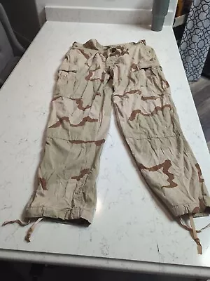 US Military BDU Pants 3-color Desert CamouflageRipstop  Size Large Regular • $21.88