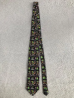 Looney Tunes Marvin The Martian Neck Tie Black Surrender Earthlings 1999 Classic • $26.80