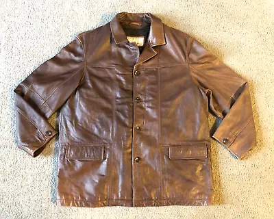 Wilsons Leather M. Julian Men's Soft Brown Lined Leather Jacket Coat - Size XL • $60