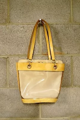 Salvatore Ferragamo ‘gancini’ Yellow/clear Handbag…see Description... • $166.50