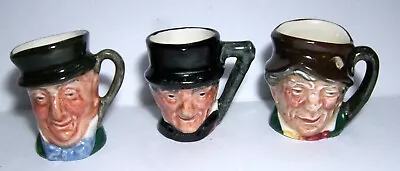 3  Vintage Royal Doulton Miniature Toby Jugs  1  1/4  Inch High • £17