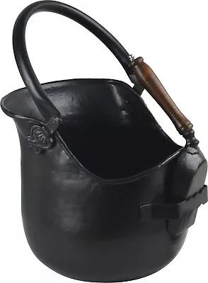 Coal Scuttle Fireplace Bucket With Shovel Fireside Log Wood Ash & Fuel Storage • £29.99