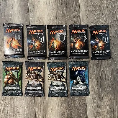 Magic The Gathering Origins And 2012 Core Set Booster Lot 9 Total Packs As Shown • $31